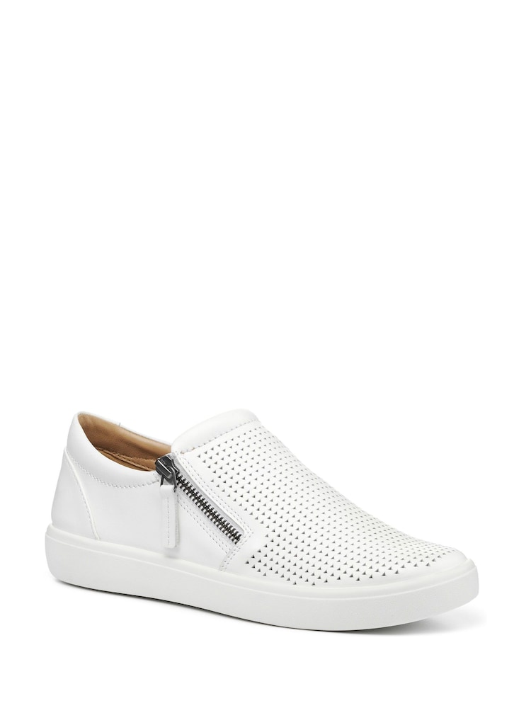 Hotter White Extra Wide Fit Daisy Slip-On Zip Shoes - Image 2 of 4