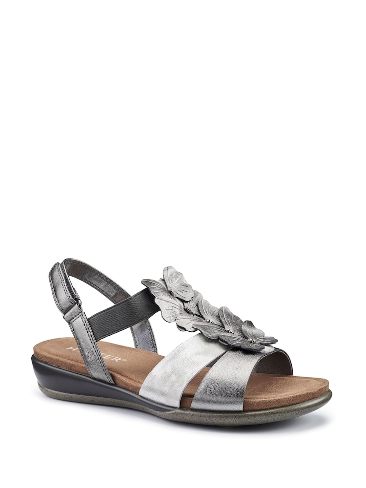 Hotter Silver Pamplona Touch Fastening Regular Fit Sandals - Image 2 of 4