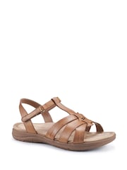 Hotter Brown Wide Fit Rainer Touch-Fastening Sandals - Image 2 of 4