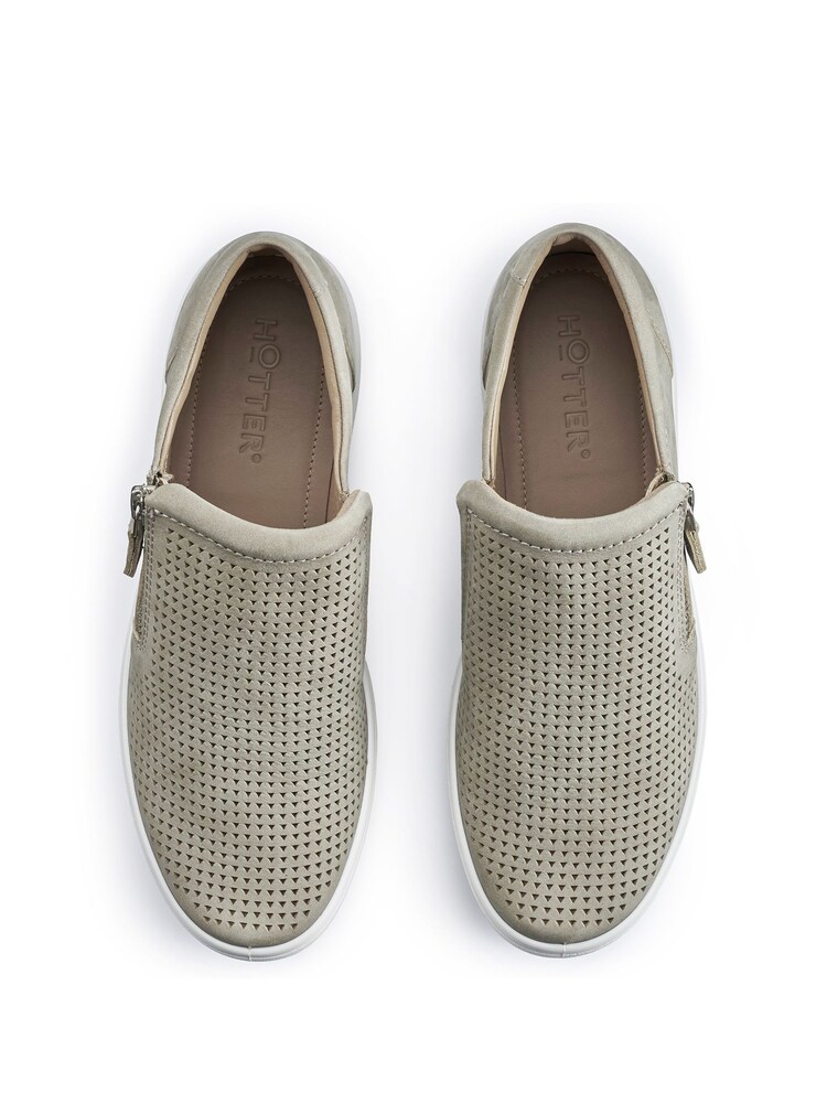 Hotter Green Regular Fit Daisy Slip-On Zip Shoes - Image 3 of 4