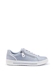 Hotter Pale Blue Wide Fit Leo Lace-Up/Side Zip Trainers - Image 1 of 4
