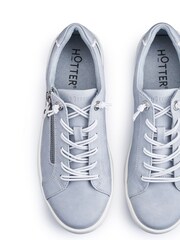 Hotter Pale Blue Wide Fit Leo Lace-Up/Side Zip Trainers - Image 3 of 4