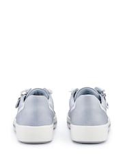 Hotter Pale Blue Wide Fit Leo Lace-Up/Side Zip Trainers - Image 4 of 4