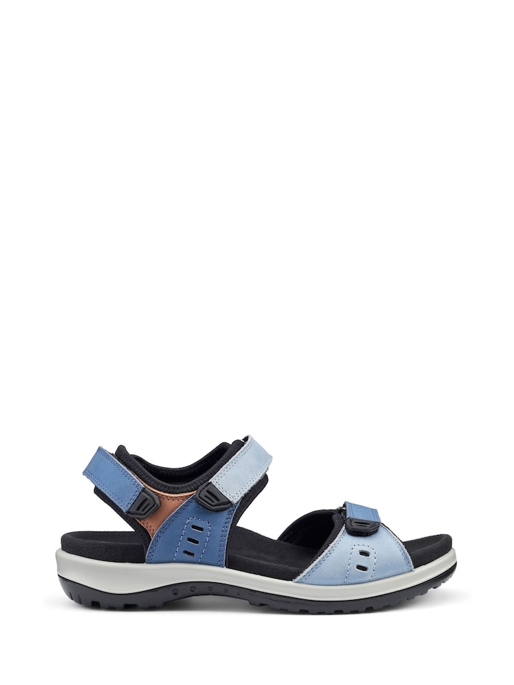 Hotter Blue Wide Fit Walk II Touch-Fastening X Sandals - Image 1 of 4