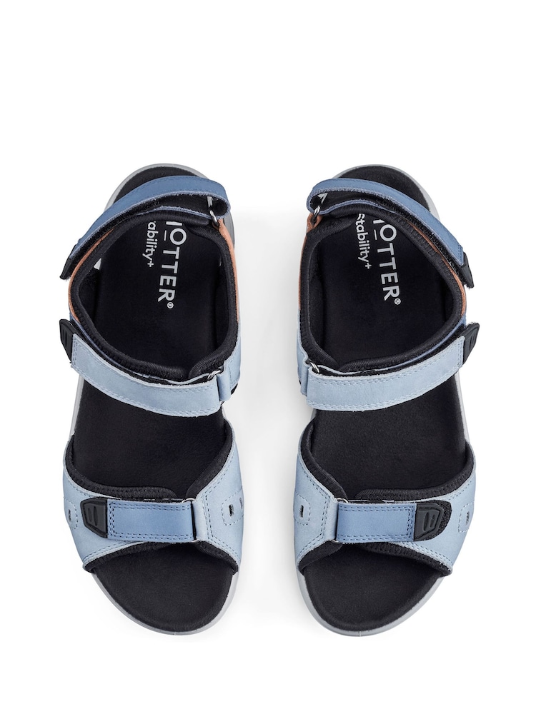 Hotter Blue Wide Fit Walk II Touch-Fastening X Sandals - Image 4 of 4