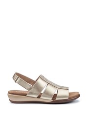 Hotter Gold Madrid Touch Fastening Sandals - Image 1 of 4