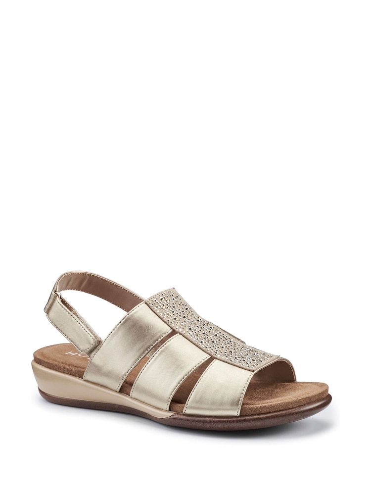 Hotter Gold Madrid Touch Fastening Sandals - Image 2 of 4