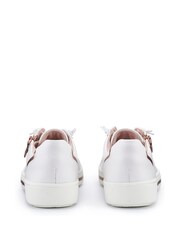 Hotter White Wide Fit Leo Lace-Up/Side Zip Trainers - Image 4 of 4