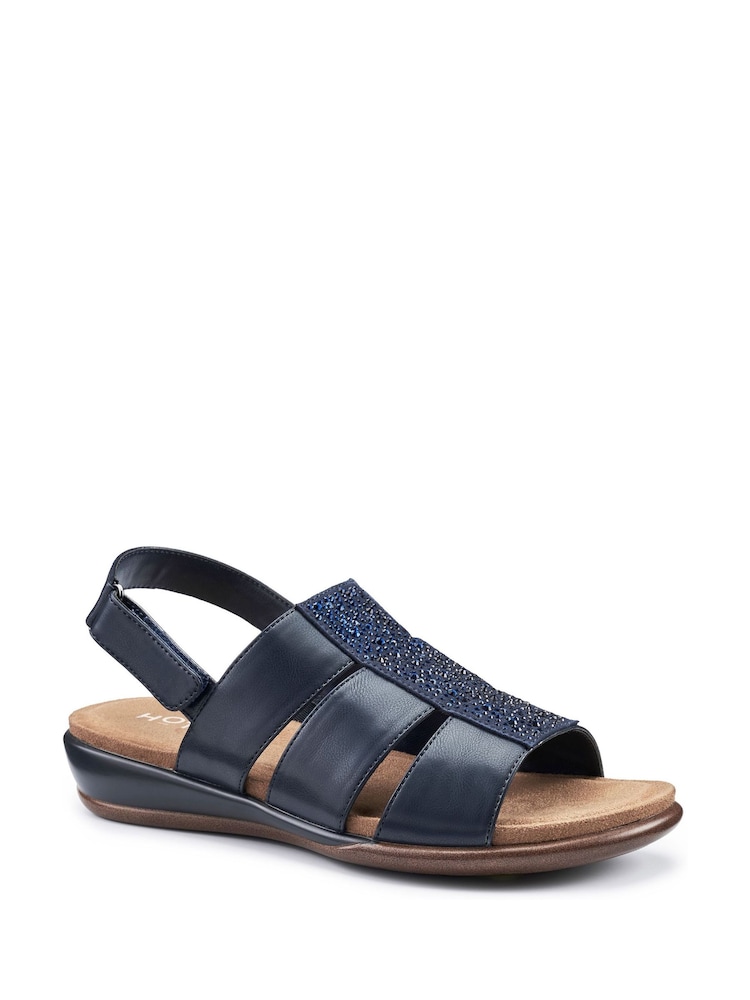 Hotter Blue Madrid Touch Fastening Sandals - Image 2 of 4