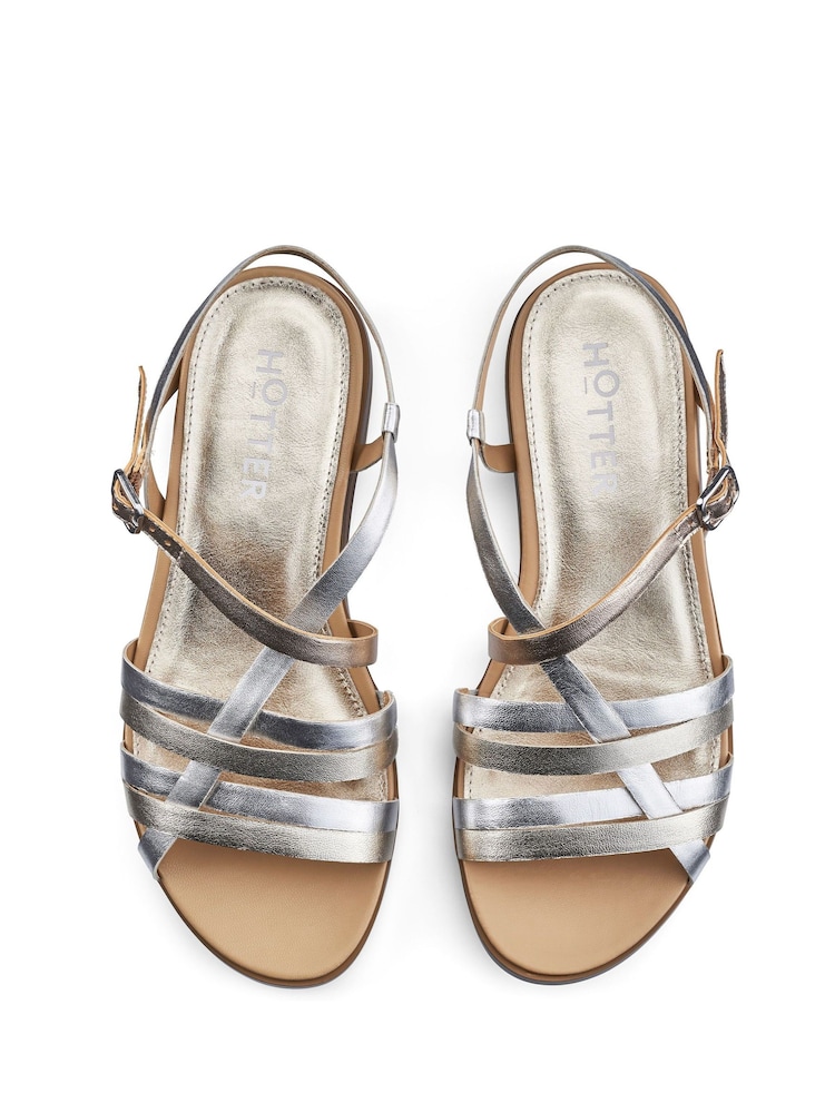 Hotter Silver Regular Fit Sienna Buckle Sandals - Image 4 of 4