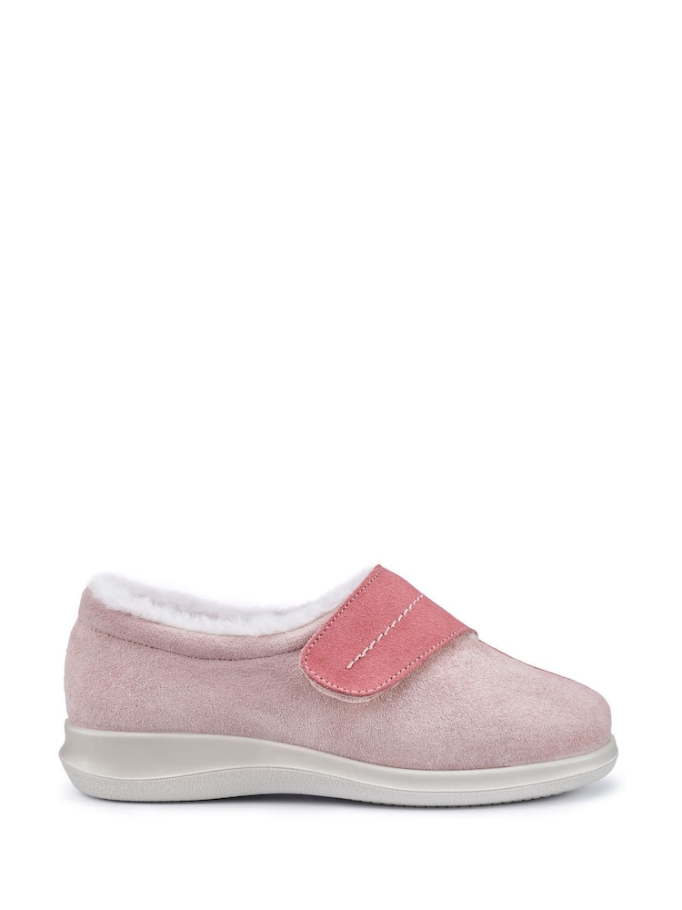 Hotter Pink Wrap Touch Fastening Slippers - Image 1 of 4