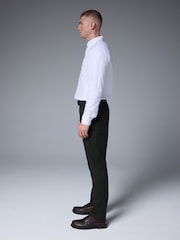 Khaki Green Soft Touch Belted Textured Stretch Chinos Trousers - Image 4 of 11
