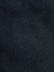 Navy Blue Soft Touch Belted Textured Stretch Chinos Trousers - Image 8 of 9