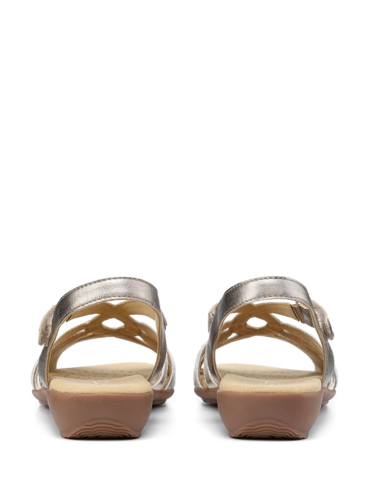 Hotter Silver Flare Touch Fastening Wide Fit Sandals - Image 4 of 4
