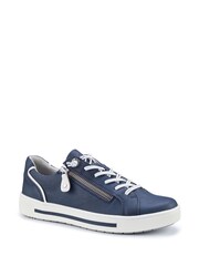 Hotter Navy Wide Fit Leo Lace-Up/Side Zip Trainers - Image 2 of 4
