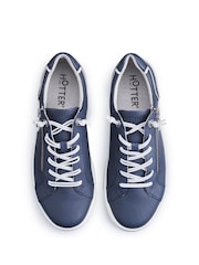 Hotter Navy Wide Fit Leo Lace-Up/Side Zip Trainers - Image 3 of 4