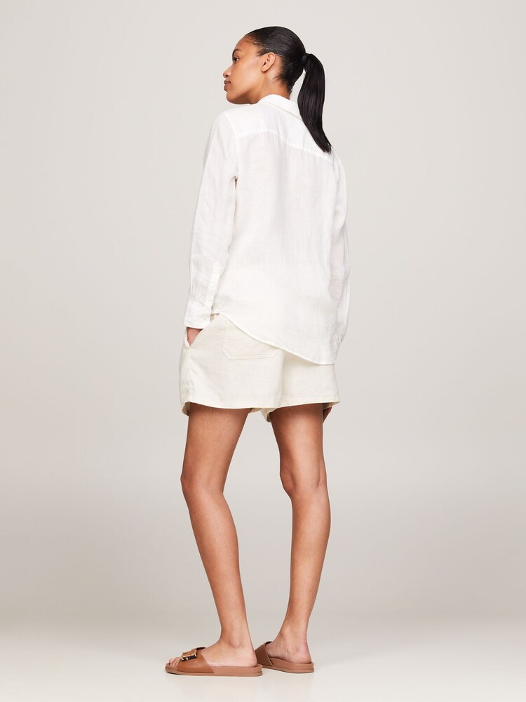 Tommy Hilfiger Cream 100% Linen Relaxed Shirt - Image 2 of 4 Tommy Hilfiger Cream 100% Linen Relaxed Shirt - Image 2 of 4