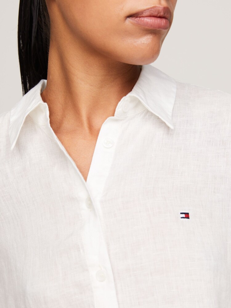 Tommy Hilfiger Cream 100% Linen Relaxed Shirt - Image 4 of 4 Tommy Hilfiger Cream 100% Linen Relaxed Shirt - Image 4 of 4