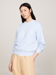 Tommy Hilfiger Blue Crest Logo Sweater - Image 1 of 5