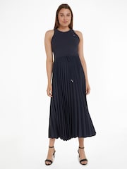 Tommy Hilfiger Blue Rib Tank Pleated Dress - Image 1 of 6