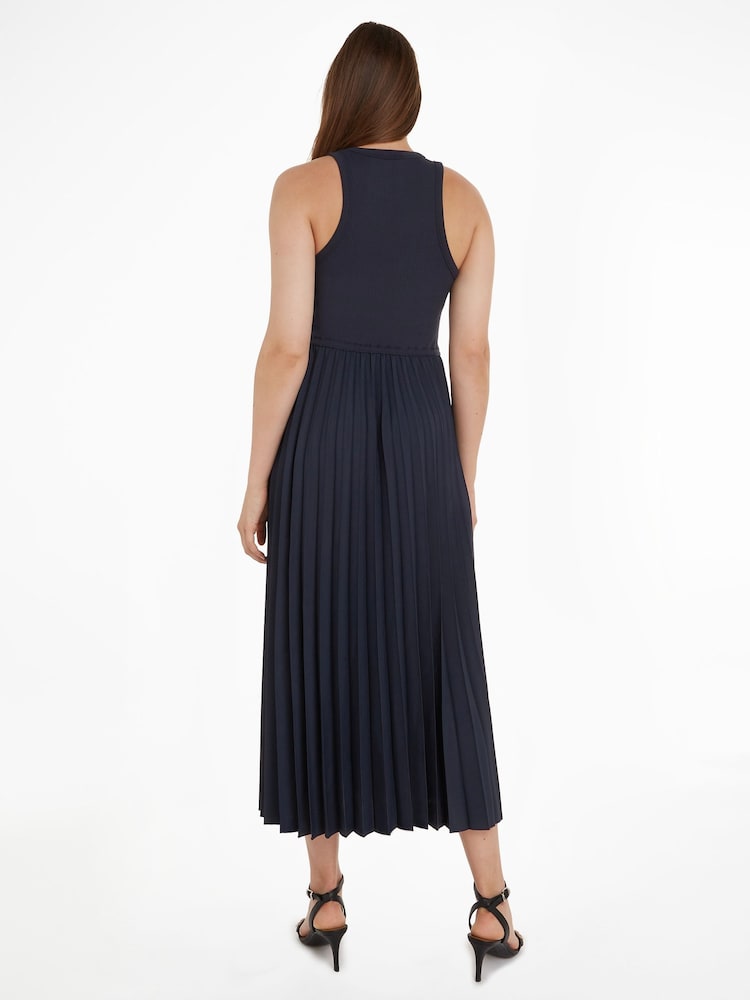 Tommy Hilfiger Blue Rib Tank Pleated Dress - Image 2 of 6