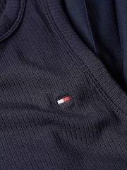 Tommy Hilfiger Blue Rib Tank Pleated Dress - Image 6 of 6