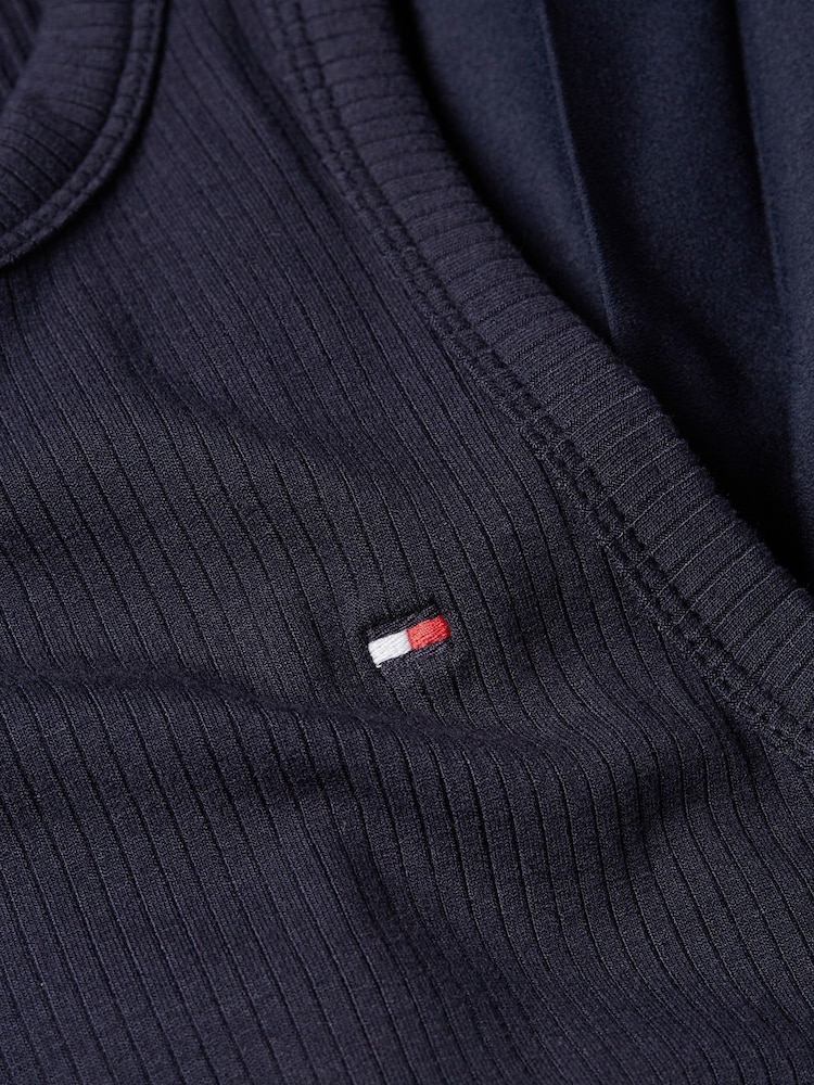 Tommy Hilfiger Blue Rib Tank Pleated Dress - Image 6 of 6