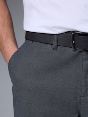 Grey Soft Touch Belted Textured Stretch Chinos Trousers - Image 5 of 10