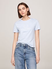 Tommy Hilfiger Blue 100% Cotton Crest Logo T-Shirt - Image 1 of 5