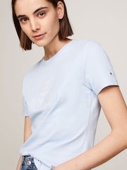 Tommy Hilfiger Blue 100% Cotton Crest Logo T-Shirt - Image 3 of 5