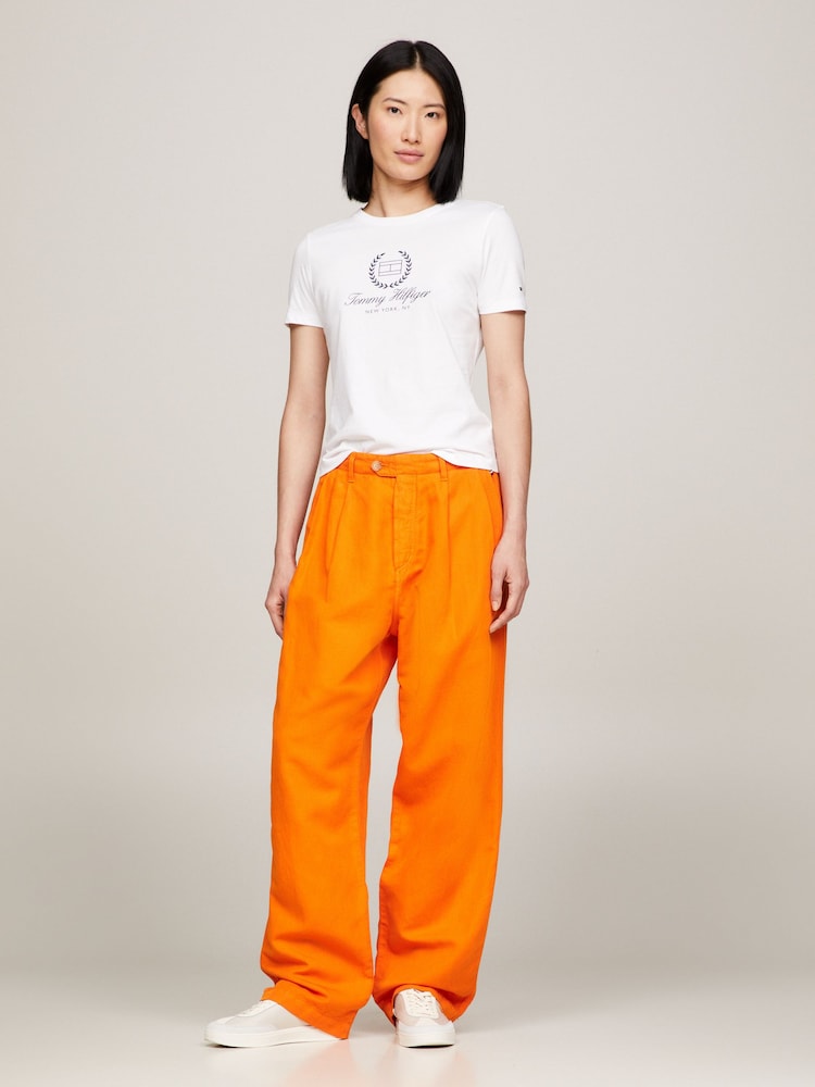 Tommy Hilfiger White 100% Cotton Crest Logo T-Shirt - Image 2 of 6