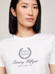 Tommy Hilfiger White 100% Cotton Crest Logo T-Shirt - Image 4 of 6