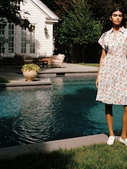 Tommy Hilfiger Pleated Print White Dress - Image 2 of 8