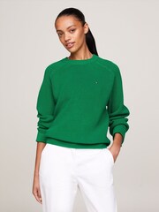Tommy Hilfiger Green Cardi Stitch Sweater - Image 1 of 5