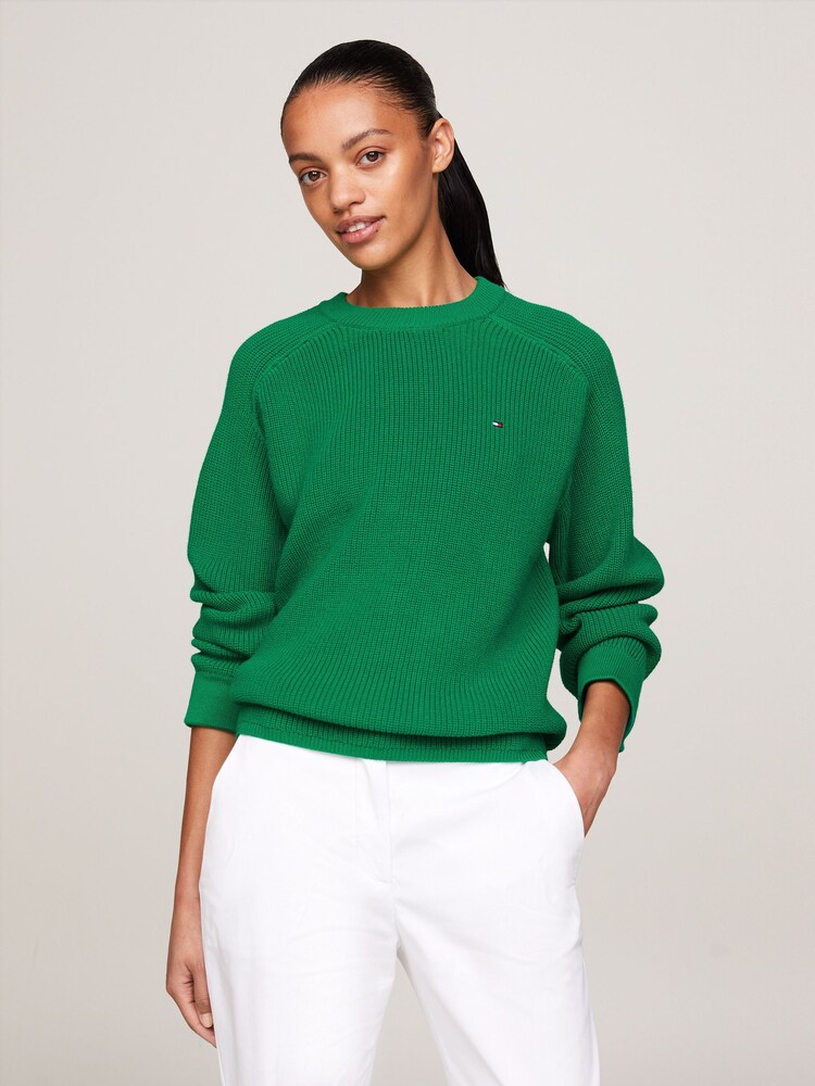 Tommy Hilfiger Green Cardi Stitch Sweater - Image 1 of 5