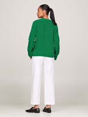 Tommy Hilfiger Green Cardi Stitch Sweater - Image 2 of 5