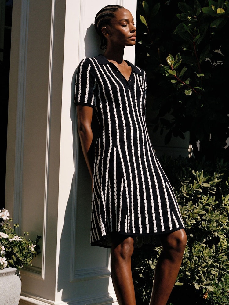 Tommy Hilfiger Blue Cable Polo Dress - Image 1 of 5