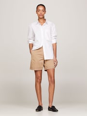 Tommy Hilfiger Brown Cotton Blend Chino Shorts - Image 2 of 5