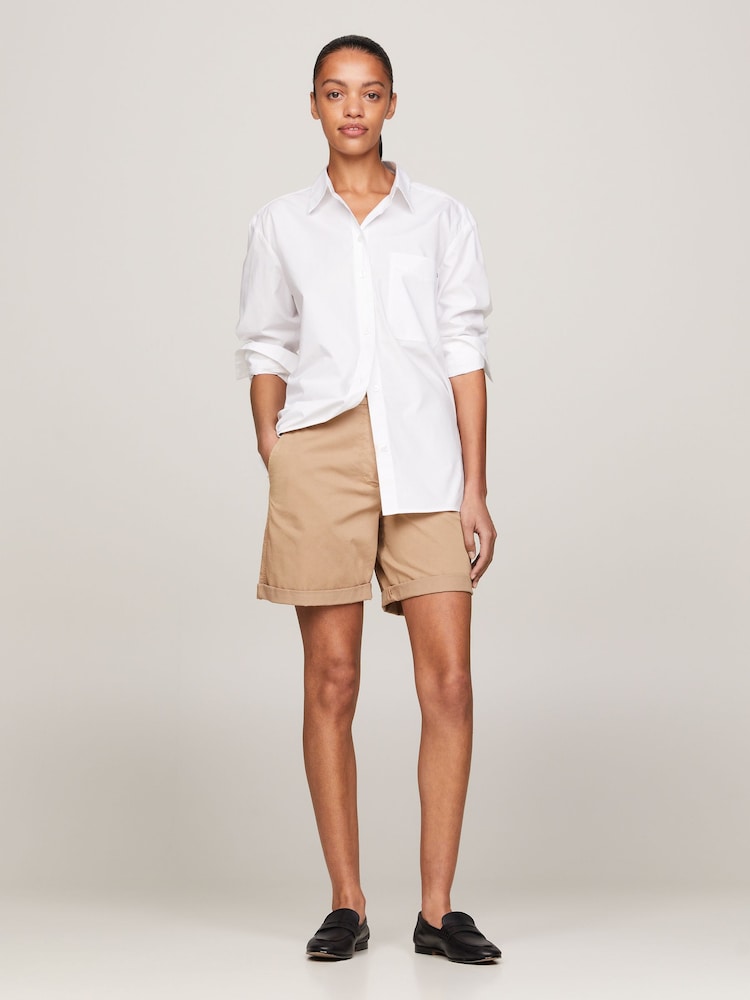 Tommy Hilfiger Brown Cotton Blend Chino Shorts - Image 2 of 5 Tommy Hilfiger Brown Cotton Blend Chino Shorts - Image 2 of 5