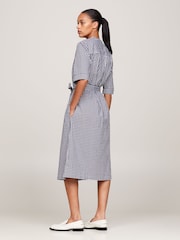 Tommy Hilfiger Blue Gingham Midi Shirt Dress - Image 2 of 4