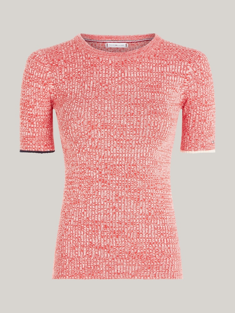 Tommy Hilfiger Red Marle Light Rib Sweater - Image 5 of 5