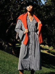 Tommy Hilfiger Blue Stripe Midi Shirt Dress - Image 1 of 7