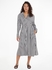 Tommy Hilfiger Blue Stripe Midi Shirt Dress - Image 2 of 7