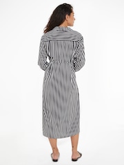 Tommy Hilfiger Blue Stripe Midi Shirt Dress - Image 3 of 7