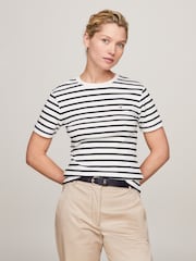 Tommy Hilfiger Black/White Slim Fit 100% Cotton Cody T-Shirt - Image 1 of 6