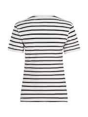 Tommy Hilfiger Black/White Slim Fit 100% Cotton Cody T-Shirt - Image 5 of 6
