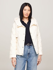 Tommy Hilfiger Cream Lightweight Down Quilted Jacket - Image 1 of 5