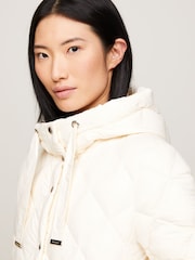 Tommy Hilfiger Cream Lightweight Down Quilted Jacket - Image 4 of 5