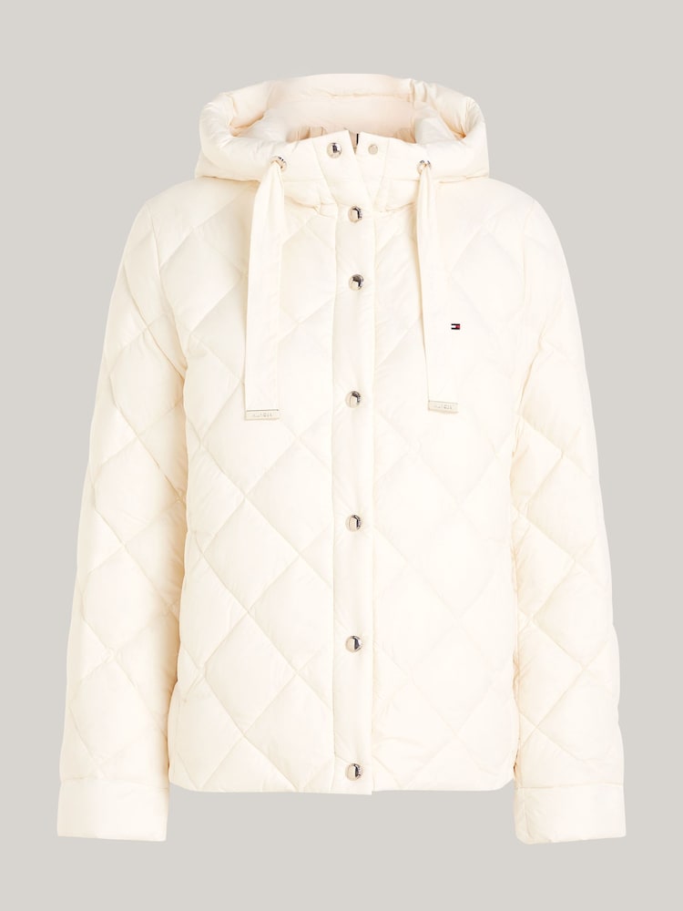 Tommy Hilfiger Cream Lightweight Down Quilted Jacket - Image 5 of 5