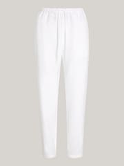 Tommy Hilfiger White Casual Linen Taper Joggers - Image 5 of 5